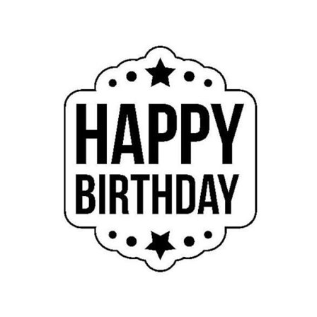 Tampon transparent - Grattis på födelsedagen & son akrylblock