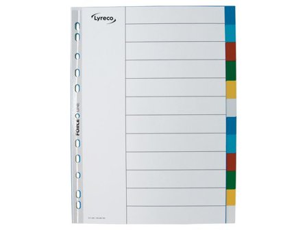 LYRECO Plastregister 12-flik PP A4 flerfärgad - Lyreco - Kontorsmaterial - Pärmar och register - Plastregister - Otryckta