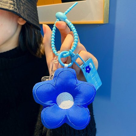 Blomma Nyckelring Ryggsäck Ornament Hänge Lanyard Strap