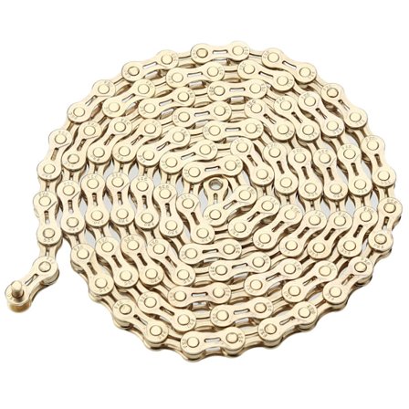 1 stk. Gull sykkelkjede, Gull hul kjede landeveissykkelkjede, Passer