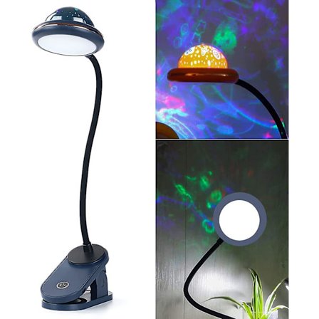 LED foldebar boglampe til læsning i sengen, 2W dæmpbare læselamper til børn, med mini projektorlampe natlys USB genopladelig, til soveværelse Livi