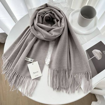 Enfärgad cashmere scarf sjal dam vinter exklusiv mångsidig 250g höst och vinter ny varm scarf