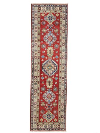 Kazak Fine Matta Orientalisk Hallmatta (Ull, Afghanistan)