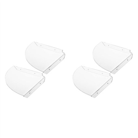 4 stk Akryl Flytende Hjørnehylle Veggmontert Oppbevaringshylle Display Høytalerarrangør Soverom Kjøkken Oppbevaringsstativ, Gjennomsiktig