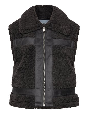 Minus Msalda Faux Fur Vest - Black - 38