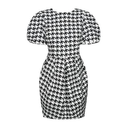 Swing Polish Fashion Concept Żakardowa sukienka mini Izabella, kobieta, Biały