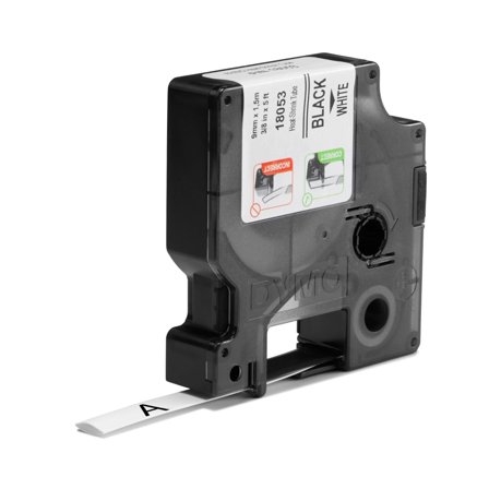 DYMO Tape Rhino krympslang 9mm svart på vit - Lyreco - Kontorsmaskiner - Märkmaskiner och tape - Tape - Dymo Rhino