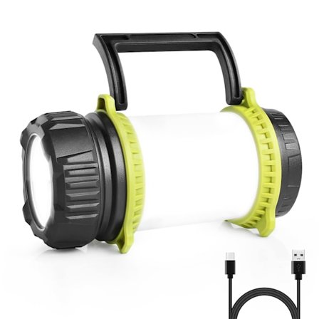 Campinglys, oppladbar, lyssterk LED-lommelykt, oppladbar, dimbar 5 moduser campinglyktlykt med powerbank, oppladbar lykt