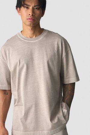 ICANIWILL - Everyday Relaxed T-Shirt Vintage Dye Stonewashed Light Greige - Herre - ICIW
