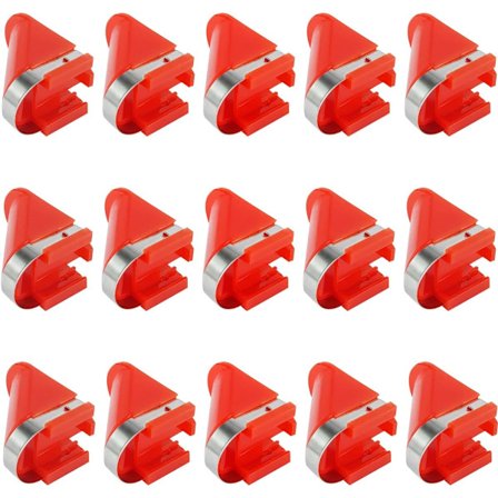 15 stk. udskiftningsblade i rustfrit stål til automatisk elektrisk kartoffelskræller, automatisk roterende frugt- og grøntsagsskærer (rød)