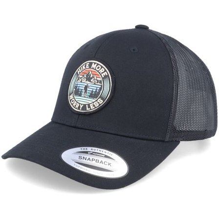 Wild Spirit - Svart trucker Keps - Hike More Worry Less Patch Black Trucker @ Hatstore