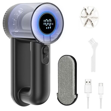 Elektrisk nuppefjerner, oppladbar nuppefjerner, genserdefuzzer for å fjerne nupper, 3 moduser, LED-skjerm