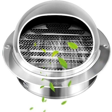 150mm Rund Ventilationsgaller Huv Ventilationsgaller, 304 Rostfritt Stål Rund Kåpa med/Nät