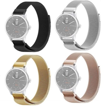 SKALO Milanese Loop til Withings ScanWatch 38mm - Vælg farve