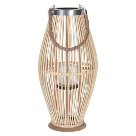 H&s Collection Lykta 24x48 Cm Bambu Naturfärgad Beige