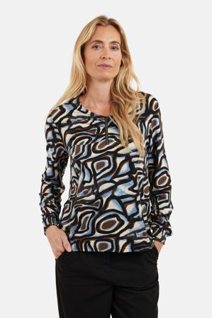 SIGNATURE - Langærmet T-shirt - Blå / Brun - Similisten