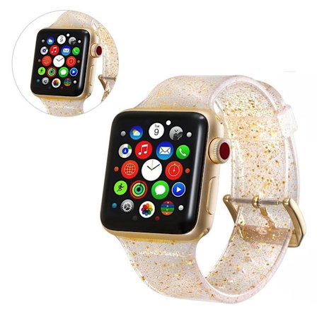Apple Watch Series 5 / 4 44mm flash pulver silikone urrem - Guld