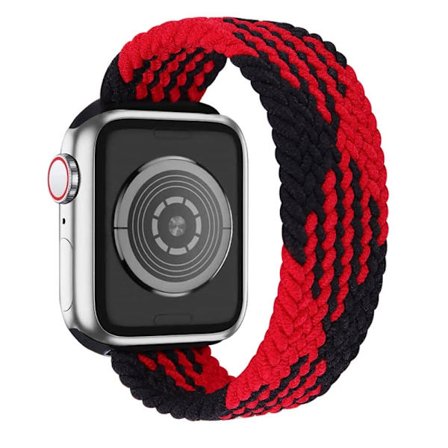 Apple Watch (45 mm) elastiskt klockarmband - Svart / Svart / Storlek: S