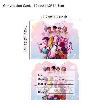 10 st Witcher Girls Inbjudningskort Fest Gratulationskort Pappersinbjudan Meddelande Record