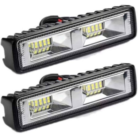 2 x 12V 24V LED-arbejdslys 16 LED 48W arbejdslys, IP67 vandtæt dybde Off Road arbejdslys til bil motorcykel traktor lastbiler ATV SUV (48W)