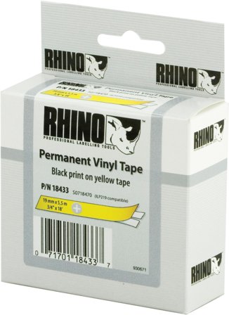 DYMO RHINOPRO 3/4IN YELLOW VINYL TAPE
