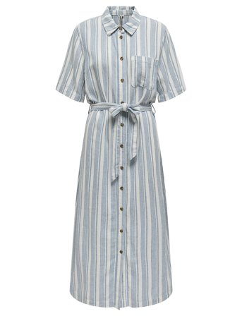 ONLY | Onlcaro S/S Linen Bl Belt Dress Cc Pnt | S