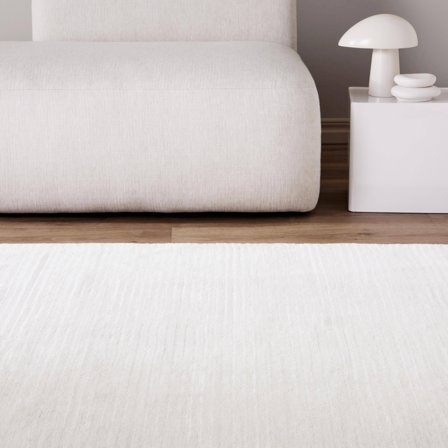 Fine Stripe 160X230 Weiß Einfarbig Teppich