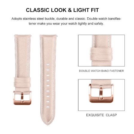 20mm 22mm ranneke Samsung Galaxy Watch Active 2 40mm 44mm korvaava ranneke Elegantti ranneke 7 Pink