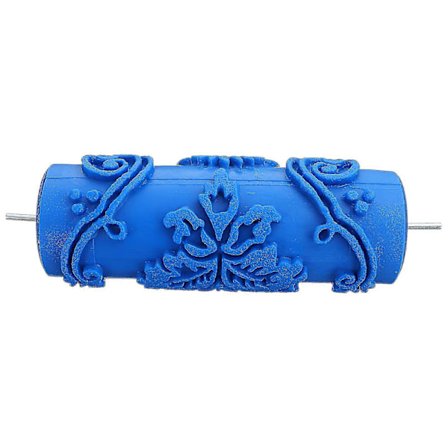 5-tommers DIY Veggdekorasjon Empaistisk Blomstermønster Malingsrulle Malerulle (Blå)