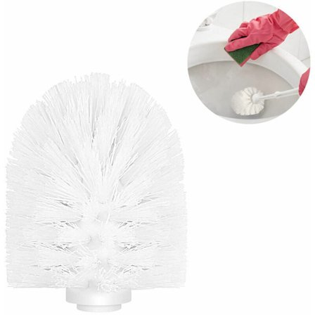 Plasttoalettborste med självlåsande borsthuvud, ersättningsboll för badrum, toalettborstetillbehör, PP-toalettborsteboll, vit