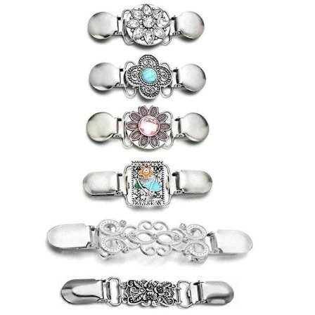 6 st Vintage Klänningsclips Tröjclips Kofta Clips Sjal Clips för Kvinnor Flickor