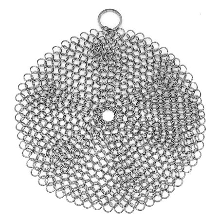 Rustfri stål 7-tommers panderenser til støbejernspander, præ-krydrede pander, stegepander, grill og mere