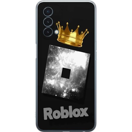 Kompatibelt Mobildeksel til OnePlus OnePlus Nord N200 5G Minimalistisk svart og sølvfarget Roblox-symbol med gylden krone og luksuriøs gamer-estetik