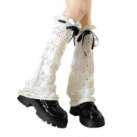 Hule ut strikkede stjerneformede slengte benvarmere for kvinner Retro Estetisk Bag