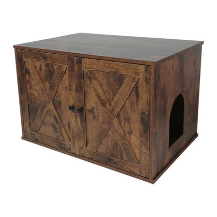 Kattegrusskab med sideindgang og rumdeler