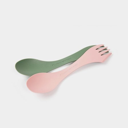 Sporkar Light My Fire Sporkar Original Bio SandyGreen / DustyPink, 17 cm, 2-pack - camping