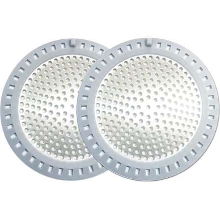 Hårfanger til brusebadsafløb, 2-pak rustfrit stål og silikone afløbsdæksel med fintmasket filter, badekarvask si til hårstopper