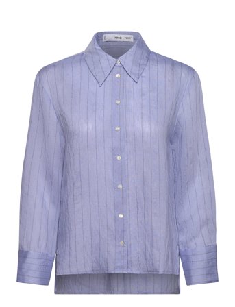 Mango Stripe-Print Shirt - Blue - S