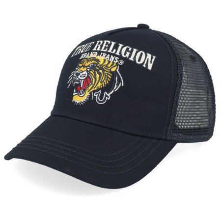 True Religion - Svart trucker Keps - True Religion Tiger Black Trucker @ Hatstore