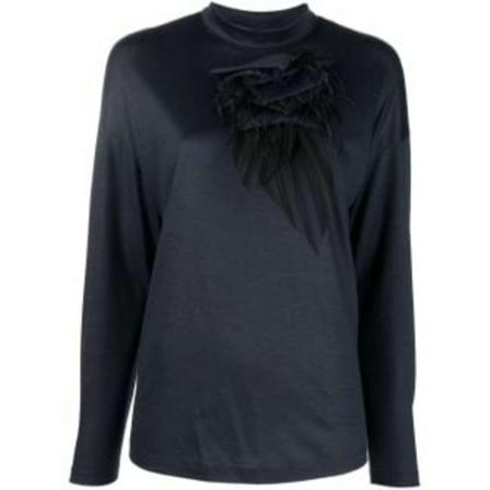 Fabiana Filippi Long Sleeve T-shirt Sort, Dame Langærmet