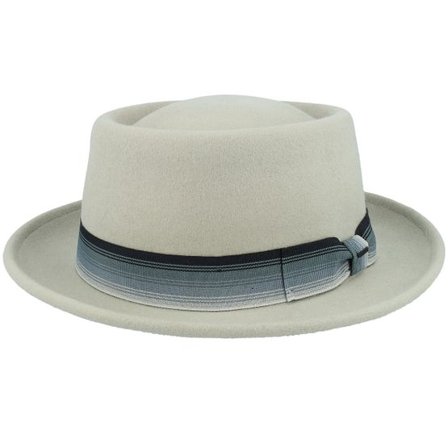 Bailey - Grå porkpie Hatt - Klaxon Grey Pork Pie @ Hatstore