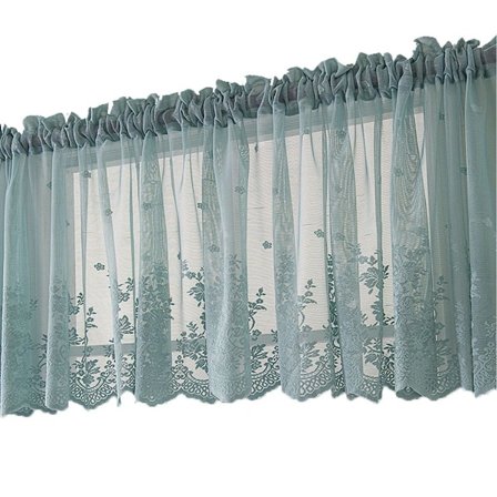 Colorful Window Decoration: Blue Lace Curtain - Romantic Embroidery, 130 * 41 cm KLB