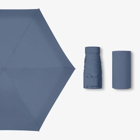 Reiseparaply, Mini Reiseparaply Sammenleggbar Solparaply Vindtett Regntrekk Sterk Lett Lite Kompakt Kvinner Paraplyer Anti-UV Navy blue