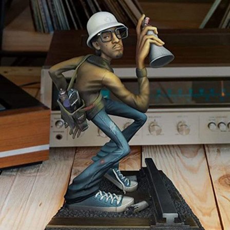 Resin Skulptur Hip Hop Element Dekoration Musik Figurer Staty Artist