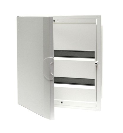 Garo NIM 28-2U Sentralapparat innfelt montering, hvitt stål 28 moduler, 2 rader, Elfordeling & strømforsyning