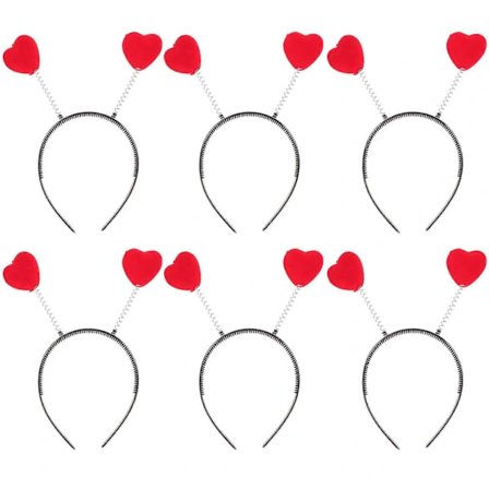 (pow yeah!) 6 stk. Røde Hjerte Pannebånd Hårbånd Flokkende Hodeplagg Hårtilbehør for Barn