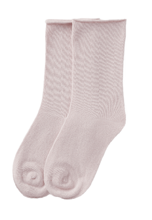 Å WOMAN Bambustrumpor med rullad kant Sockor Rosa 36/38