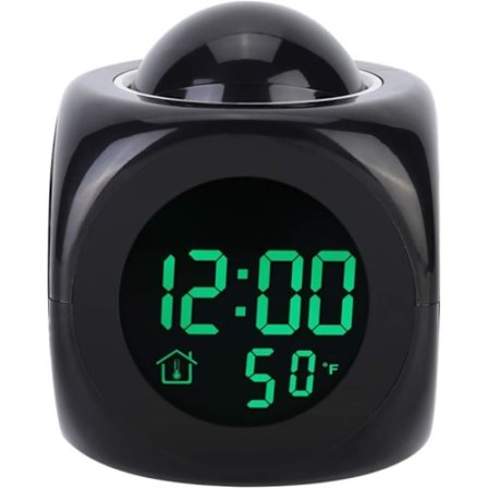 Multifunktionell LCD-väckarklocka elektronisk klocka digital projektklocka