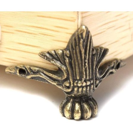 4 stk. Små dekorative metallhjørneben til smykkeskrin, bord