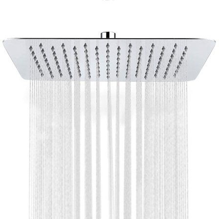 Antikalk dusjhode, vannsparende dusjhode med 12 tommers firkantet rustfritt stål tut